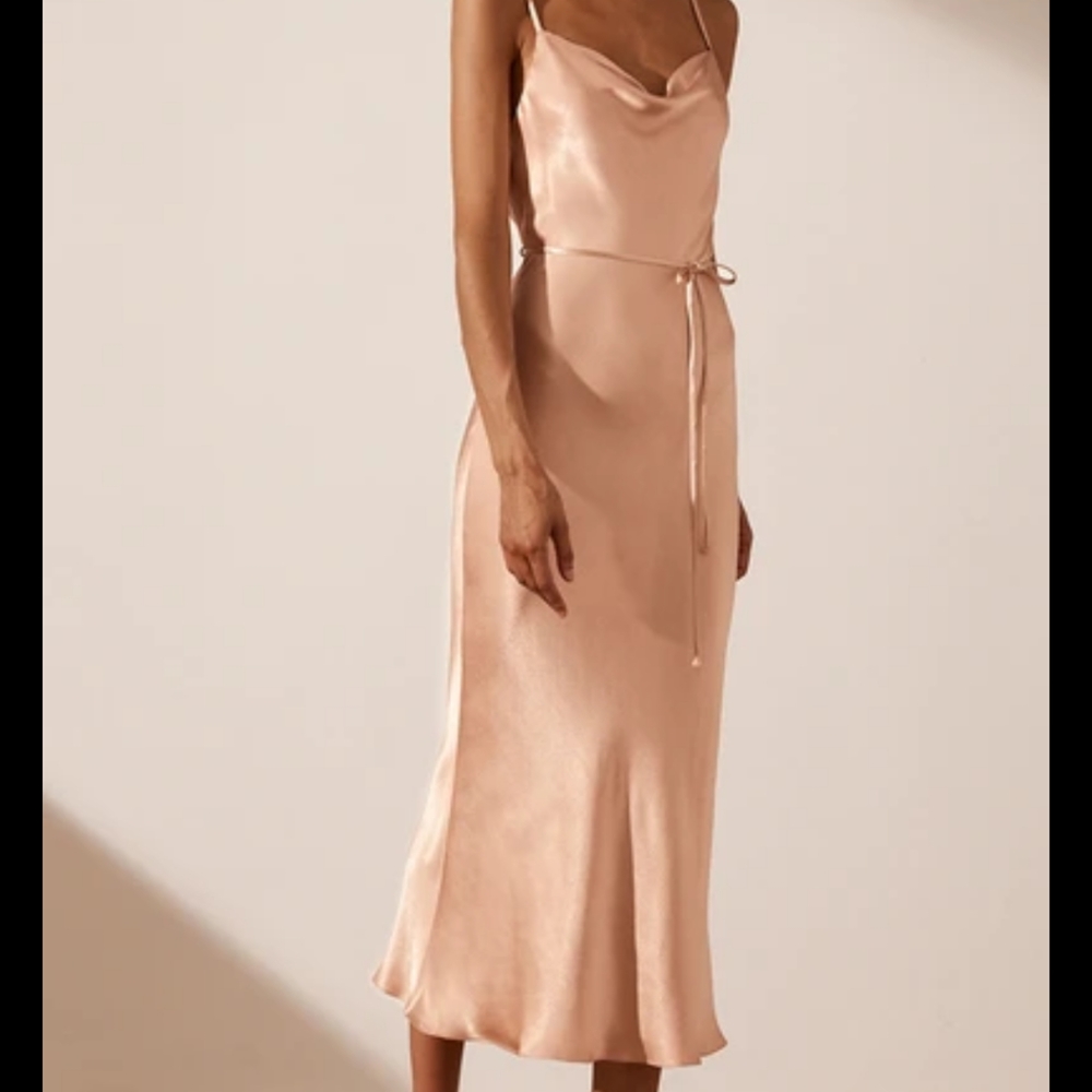 NWT Shona Joy La Lune Bias Midi Cowl Dress